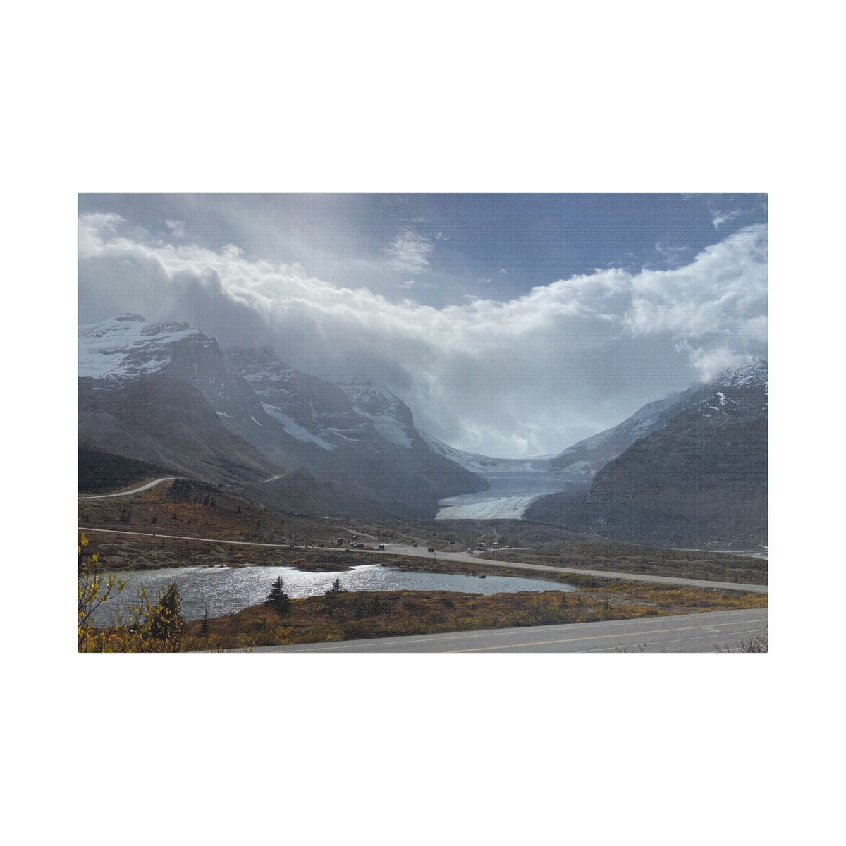 Ancient Roots and Ice Giants: The Athabasca Glacier                     Satin Canvas