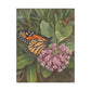 Monarch Butterfly on Pink Milkweed — Matte Stretched Canvas Wall Art