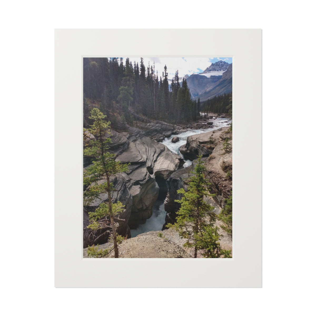 The Carved Currents of Mistaya Canyon                     Fine Art Print | Passepartout Paper Frame