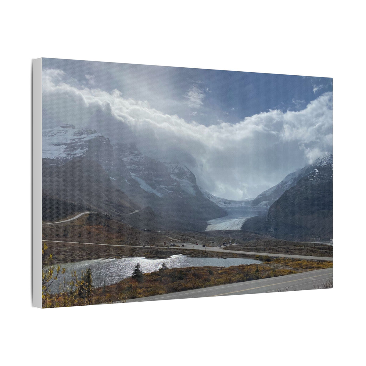 Ancient Roots and Ice Giants: The Athabasca Glacier                     Satin Canvas