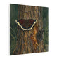 Tree Bark & Morning Cloak Butterfly Matte Canvas Wall Art – Nature-Inspired Stretched Canvas
