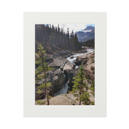 The Carved Currents of Mistaya Canyon                     Fine Art Print | Passepartout Paper Frame