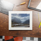 Mountain Lake Fine Art Print with Passepartout Frame — Scenic Landscape Wall Art