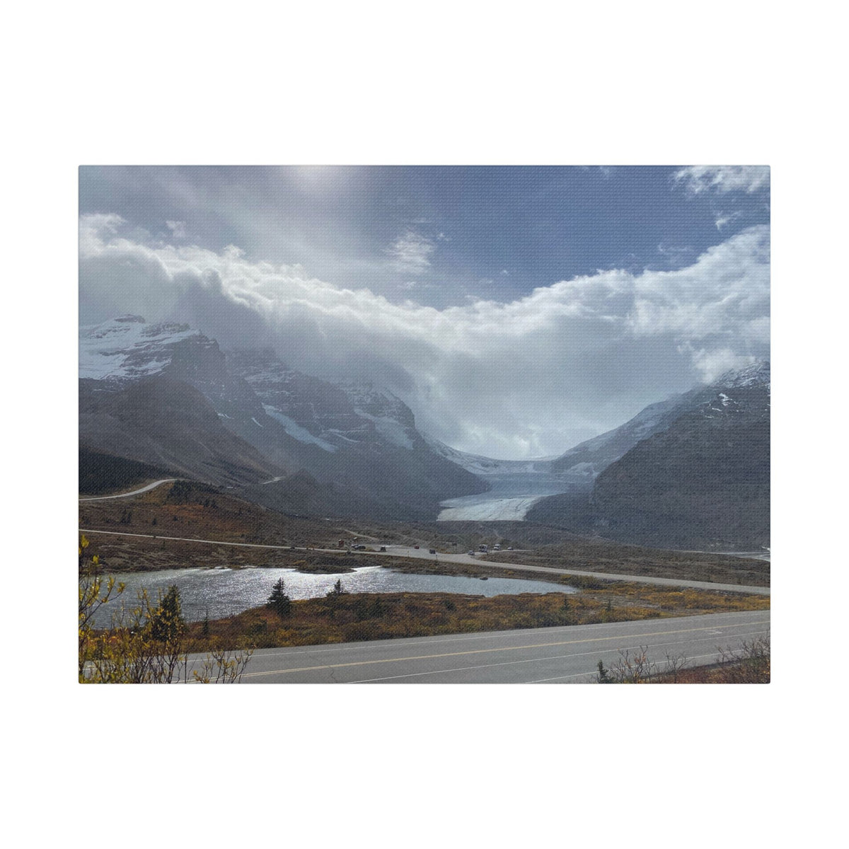 Ancient Roots and Ice Giants: The Athabasca Glacier                     Satin Canvas