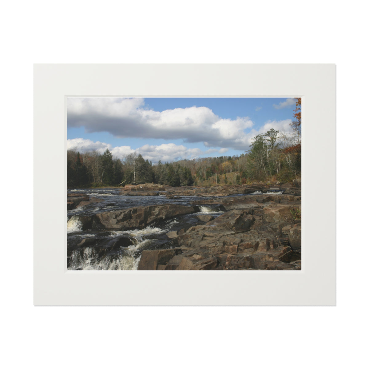Whitewater and Stone : A Laurentian Landscape        Fine Art Print | Passepartout Frame