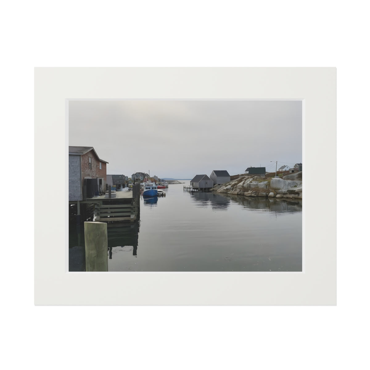 Misty Harbor Cove                                     Fine Art Print | Passepartout Paper Frame