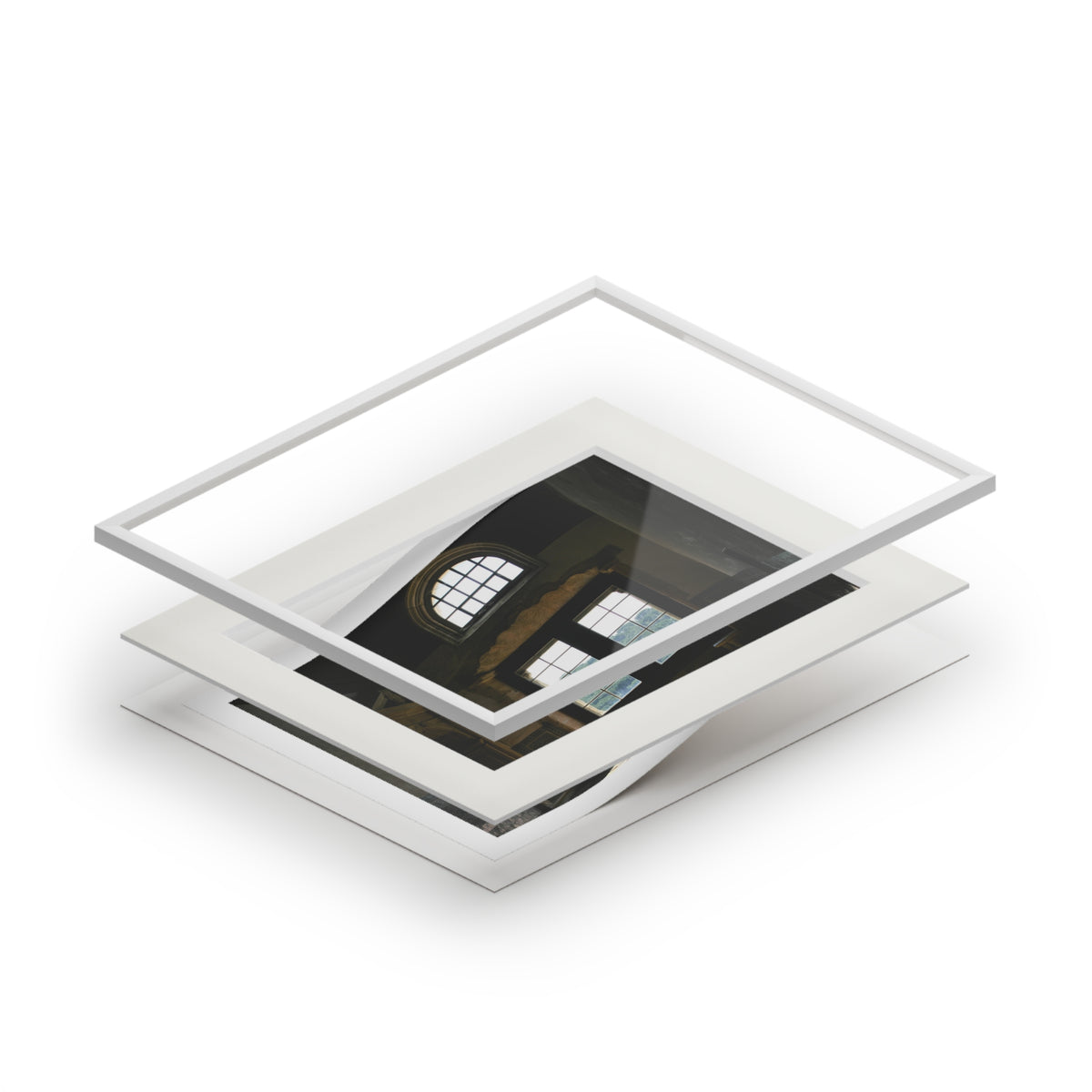 Fine Art Print with Passepartout — Moody Window Interior Photography