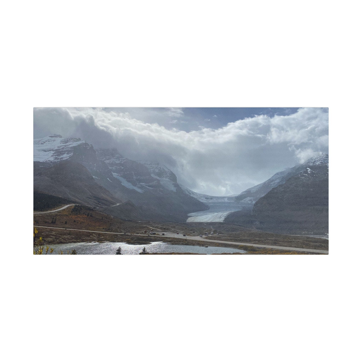 Ancient Roots and Ice Giants: The Athabasca Glacier                     Satin Canvas