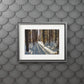 Sun Drenched Winter Forest Scene        Fine Art Print with Passepartout Frame