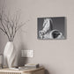 Stone Horse Sculpture Canvas Wall Art — Black & White Architectural Photography, 1.5" Stretched Canvas