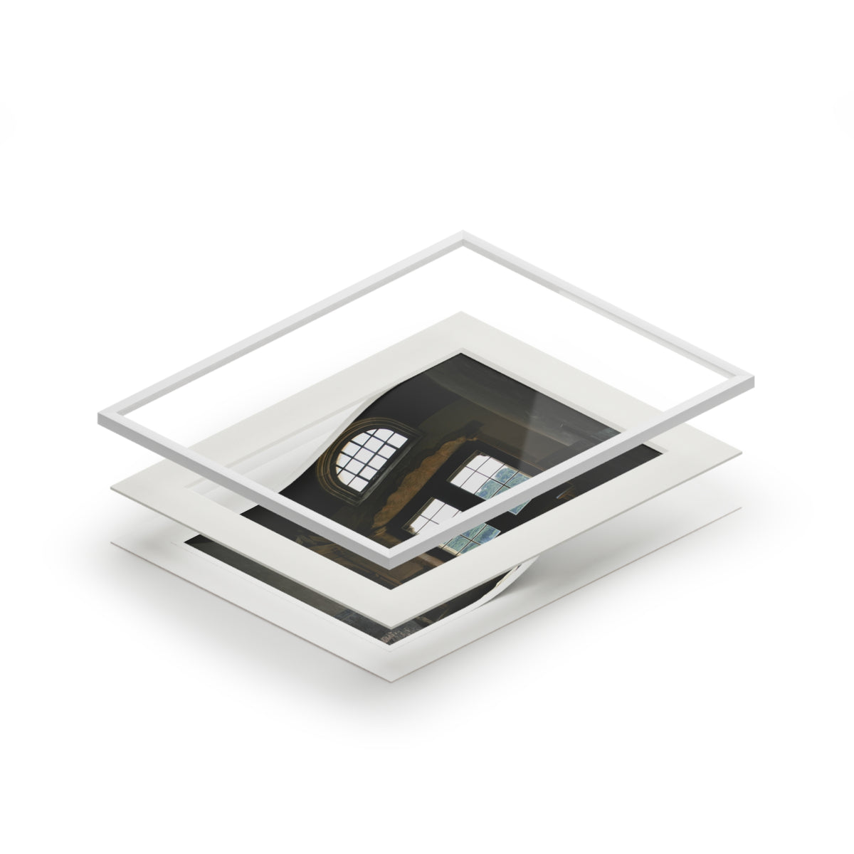 Fine Art Print with Passepartout — Moody Window Interior Photography