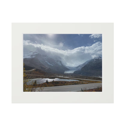 Mountain Lake Fine Art Print with Passepartout Frame — Scenic Landscape Wall Art