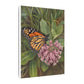 Monarch Butterfly on Pink Milkweed — Matte Stretched Canvas Wall Art