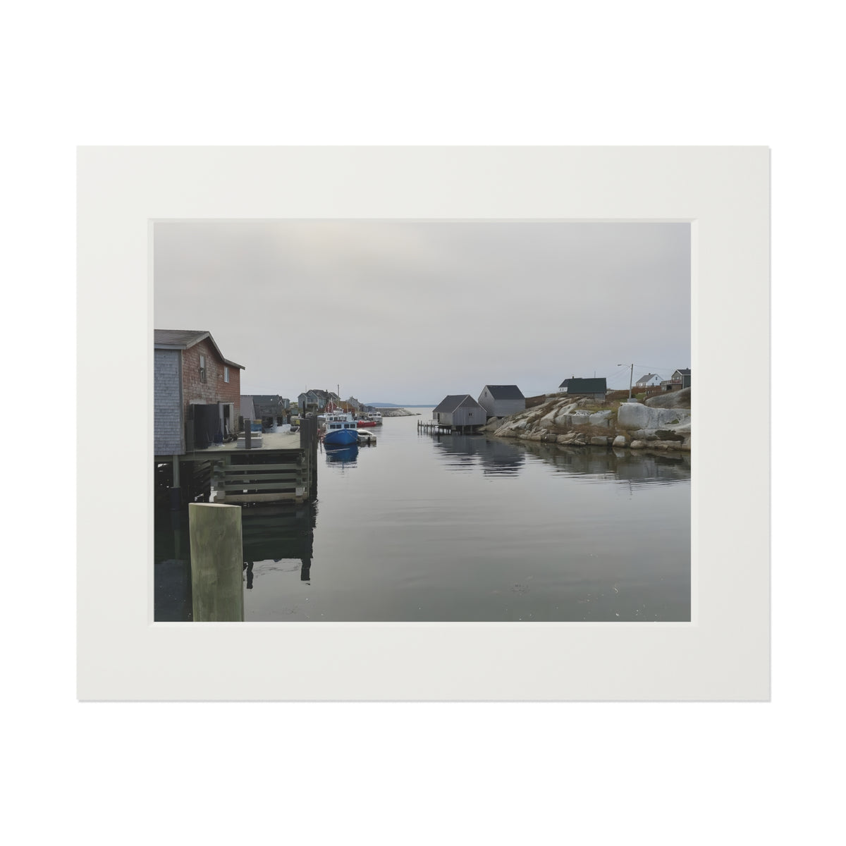 Misty Harbor Cove                                     Fine Art Print | Passepartout Paper Frame