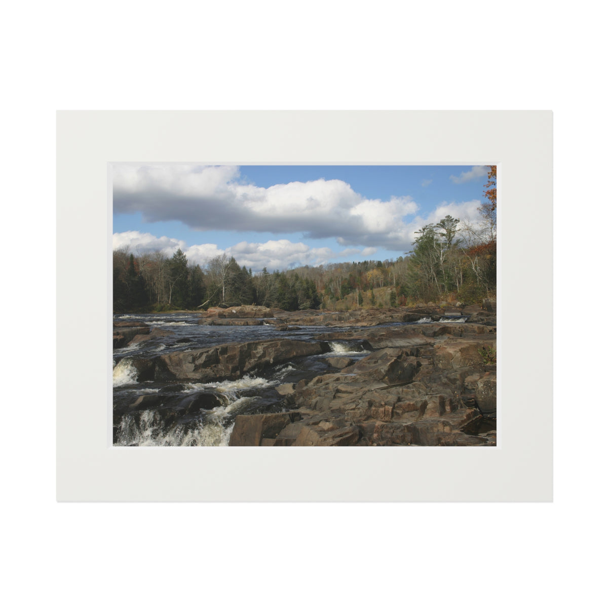 Whitewater and Stone : A Laurentian Landscape        Fine Art Print | Passepartout Frame