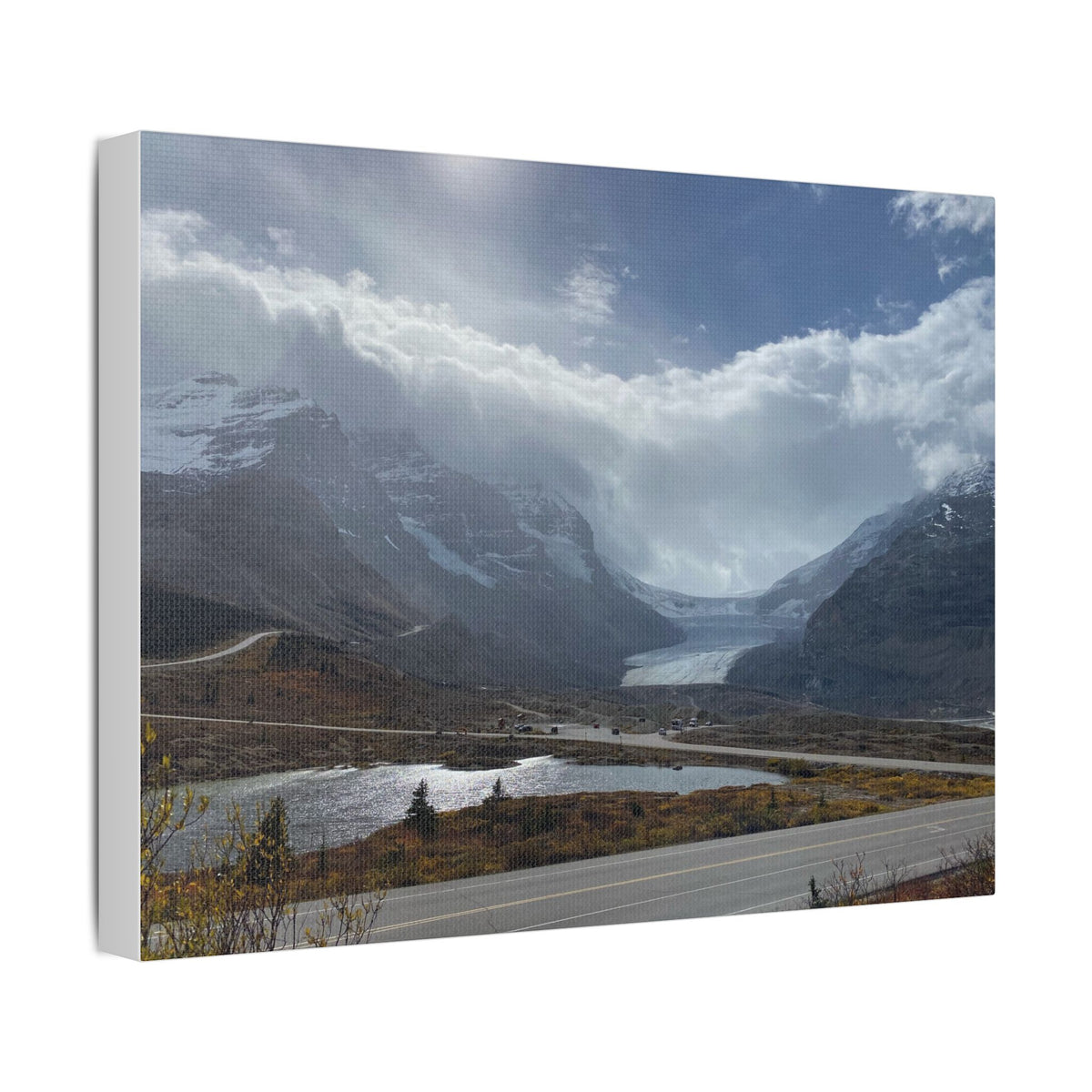 Ancient Roots and Ice Giants: The Athabasca Glacier                     Satin Canvas